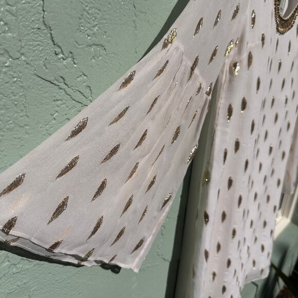 Lilly Pulitzer Amory Silk Tunic Dress White Gold - Picture 5 of 5